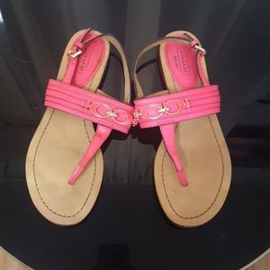 Coach Sammy Sandals, Pink, leather buckle